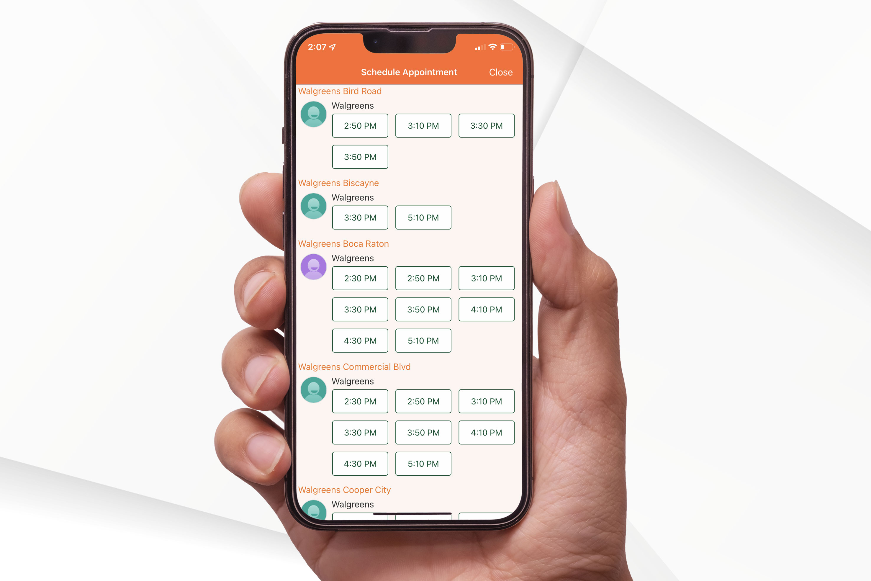 Hand holding an iPhone that shows a screen from the MyUHealthChart app