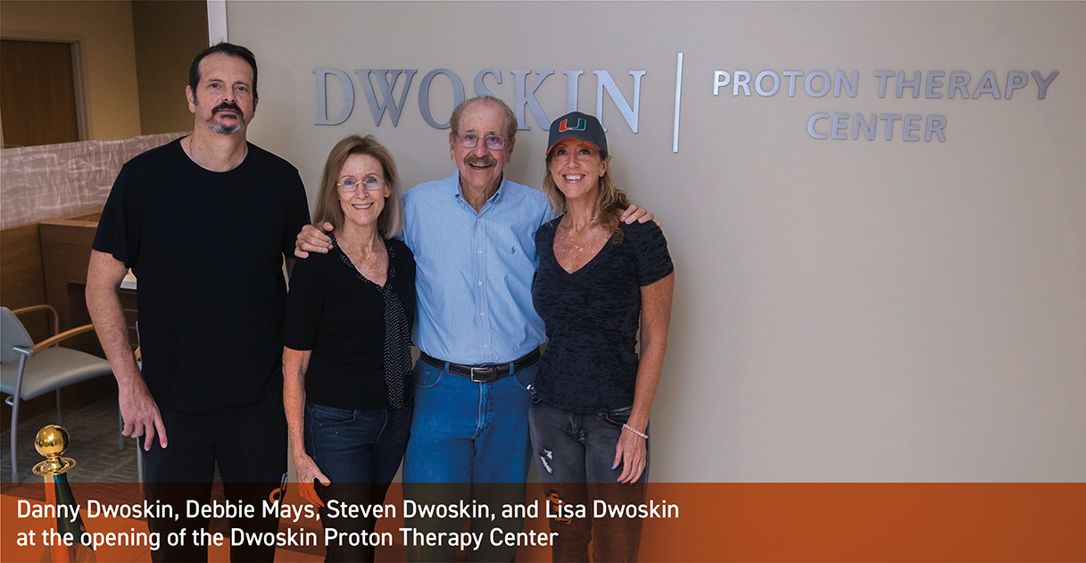 Danny Dwoskin, Debbie Mays, Steven Dwoskin, and Lisa Dwoskin at the opening of the Dwoskin Proton Therapy Center
