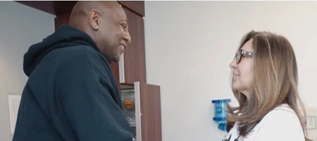 A nurse and a patient