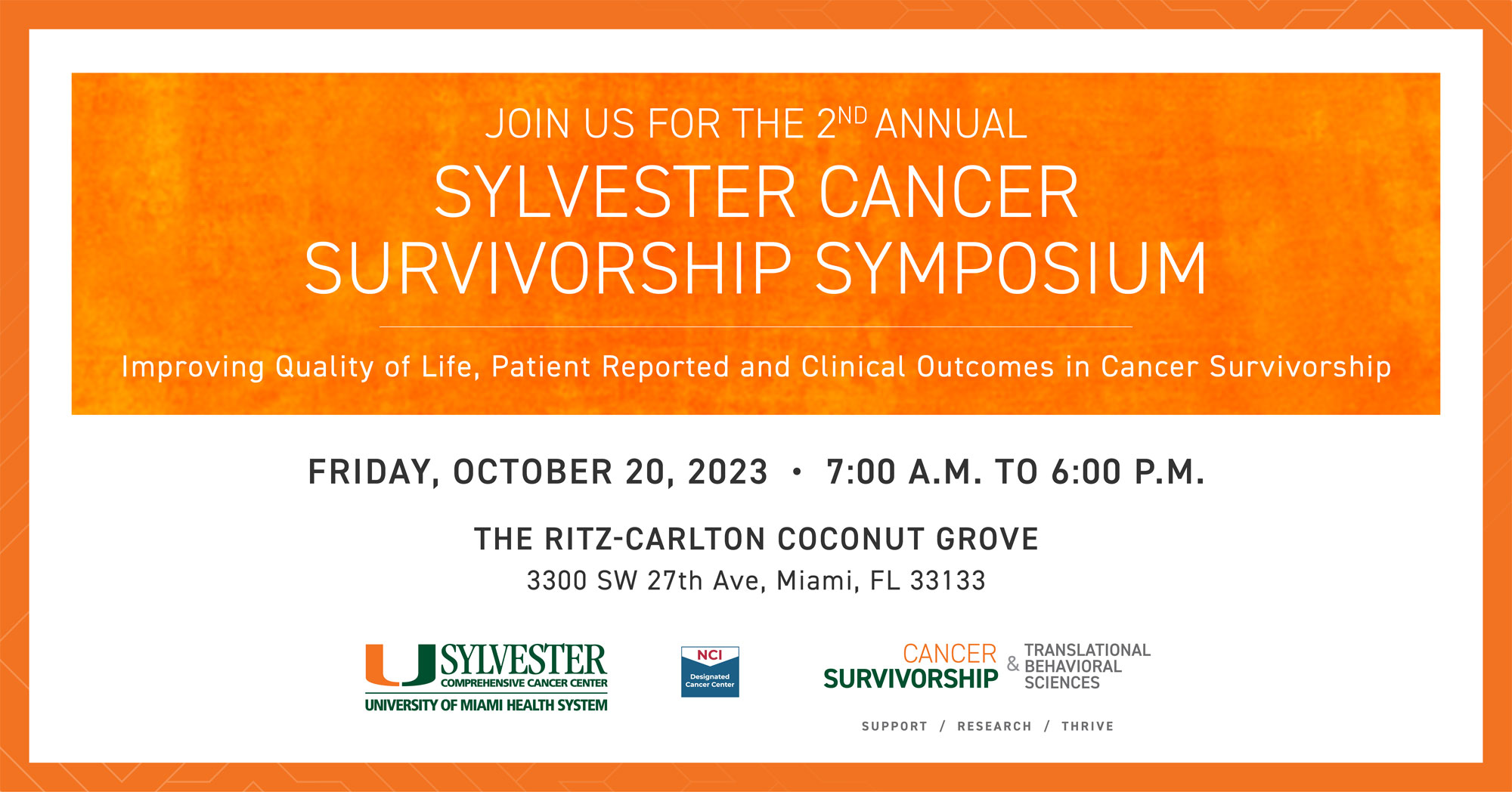 2023 Sylvester Cancer Survivorship Symposium Save the Date