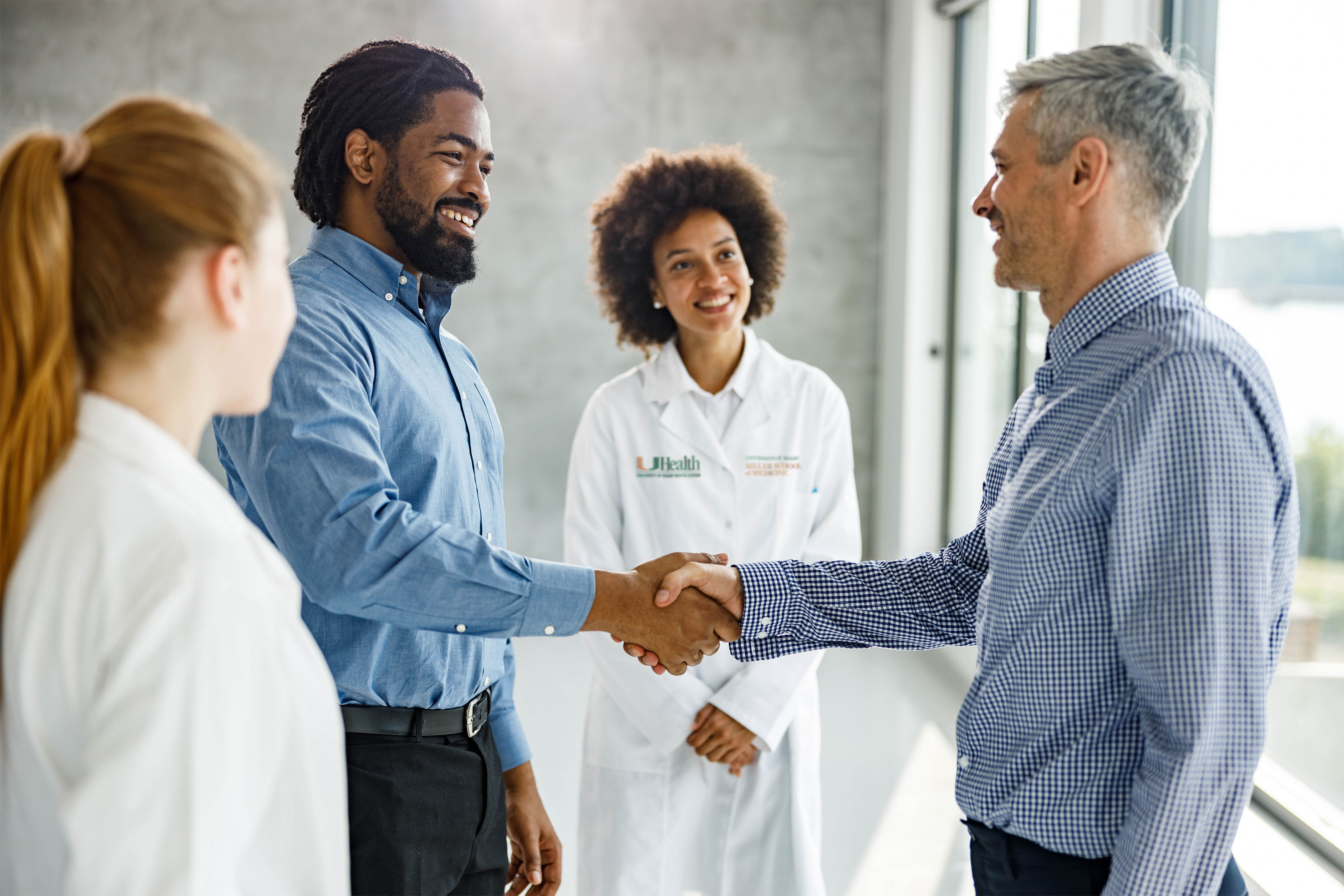 Several doctors talking to each other