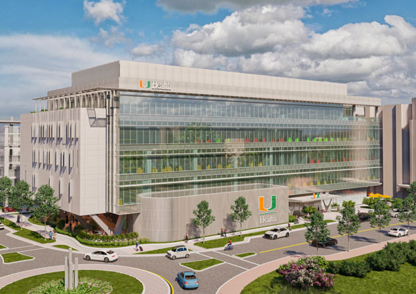 Architectural rendering of the UHealth at Doral Building in Downtown Doral