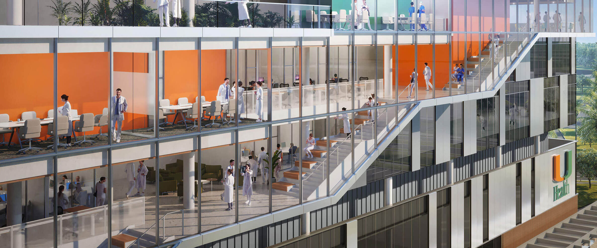 Collaborative Architectural Rendering of UHealth at SoLé Mia in Aventura