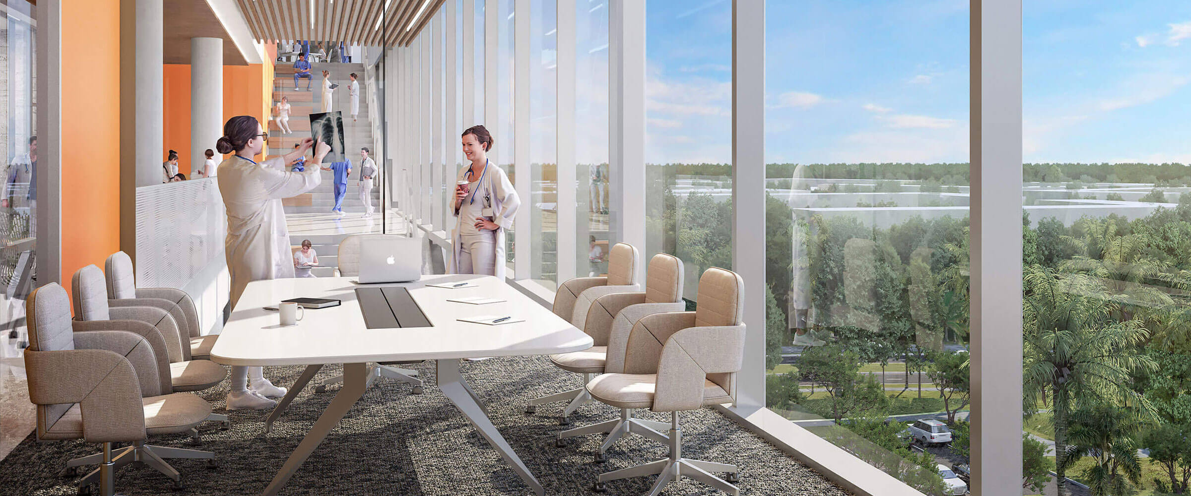 Conference Room Architectural Rendering of UHealth at SoLé Mia in Aventura
