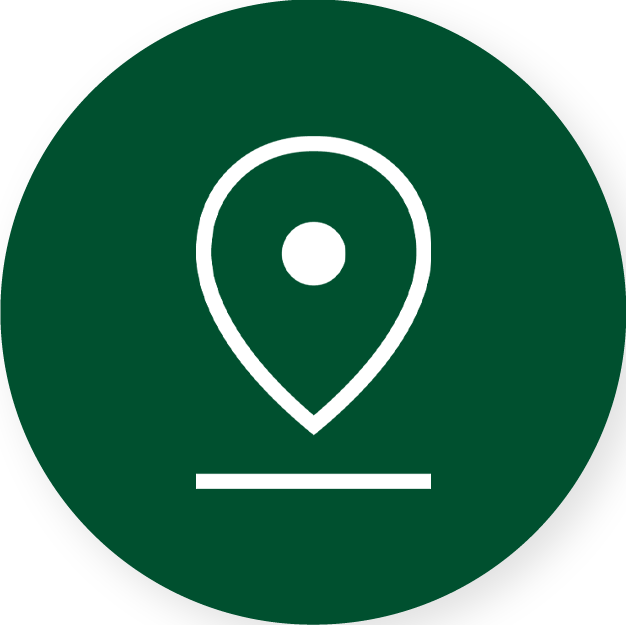 White location marker icon on a green background