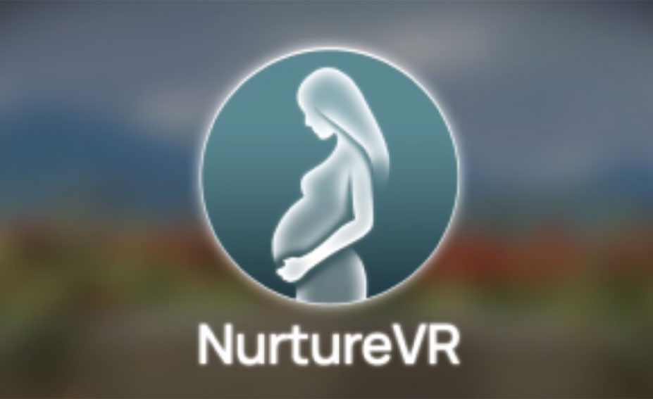 Nurture VR logo of a woman holding her pregnant belly