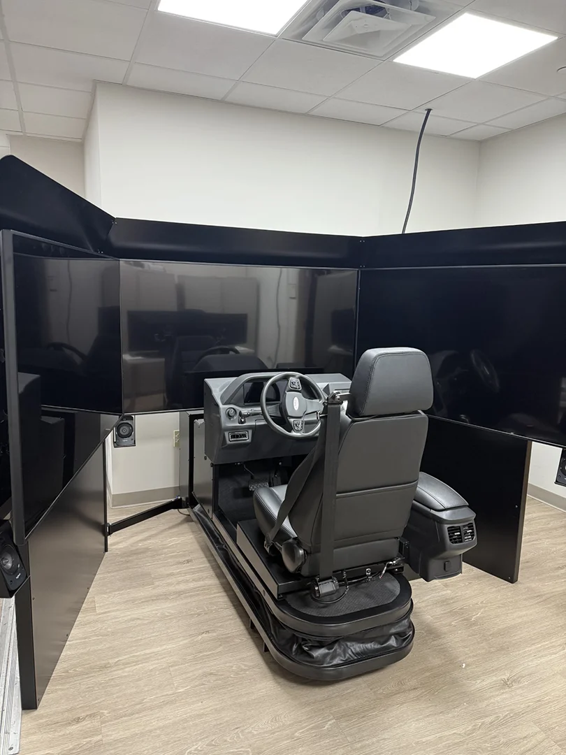 High-fidelity driving simulator for evaluating patient performance.