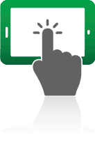 Icon of finger tapping screen.