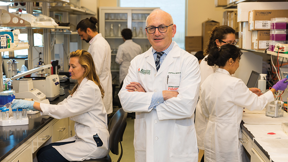 Stephen D. Nimer, M.D., in the lab.