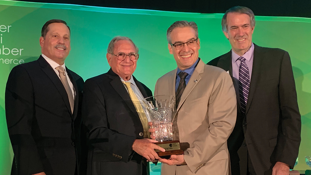 From left, Luis G. Chiappy of AXA Advisors, Charles Vogel, M.D., Alfred Sanchez, president and CEO of the Greater Miami Chamber of Commerce, and Christopher Dudley of Advancement Associates.