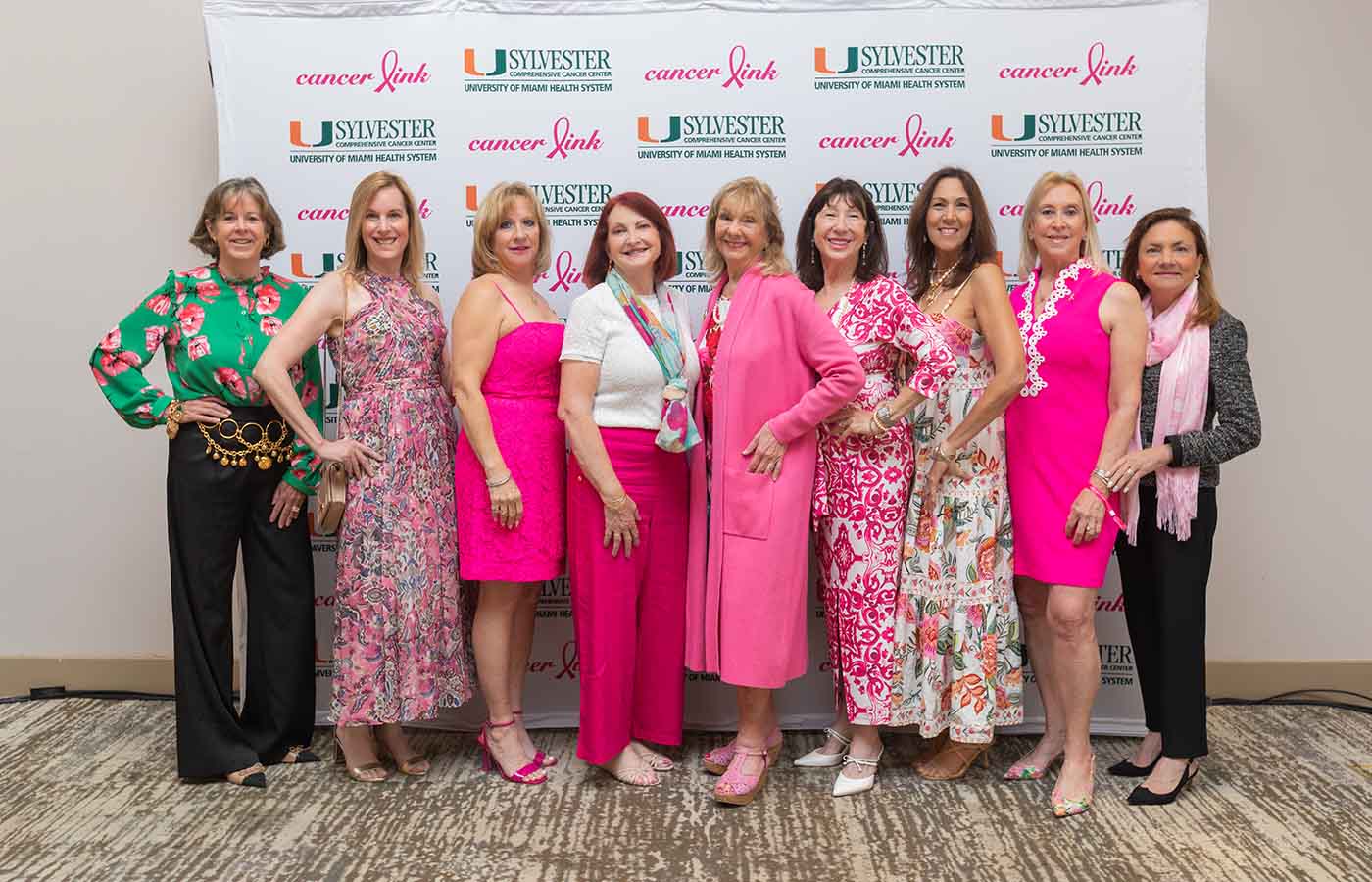 Cancer Link Founder Marlene Berg (center) and members of the organization