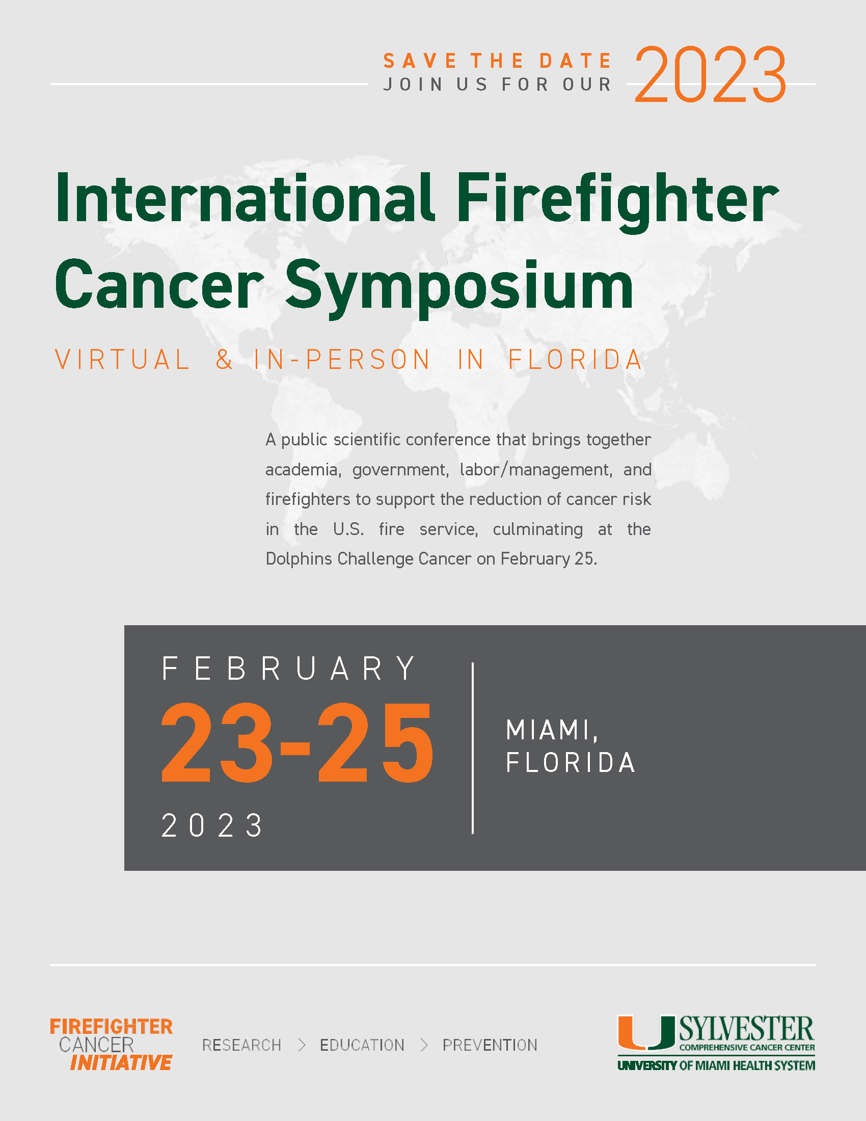 Save the Date for the 2023 International Firefighter Cancer Symposium - Sylvester Comprehensive Cancer Center
