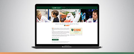 Screenshot of UCARE Fundraising Website