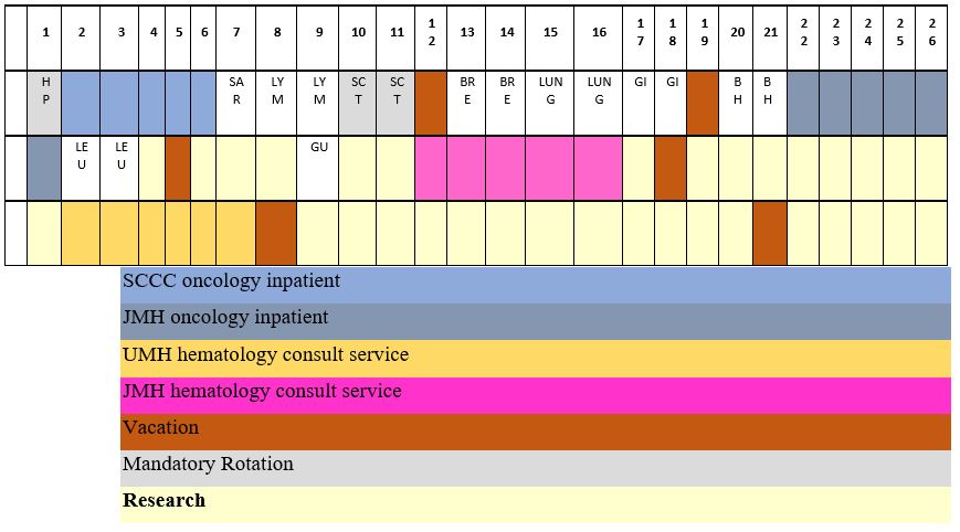 Example of a Three Year Curriculum for the Hematology Oncology Fellowship Training Program
