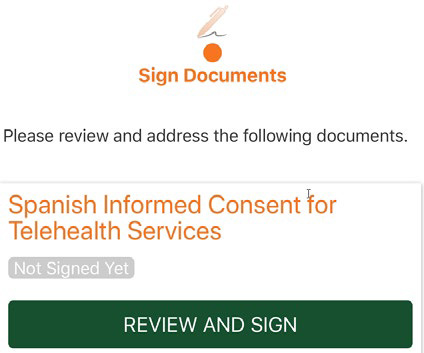 Consentimiento informado en español para los servicios de telemedicina